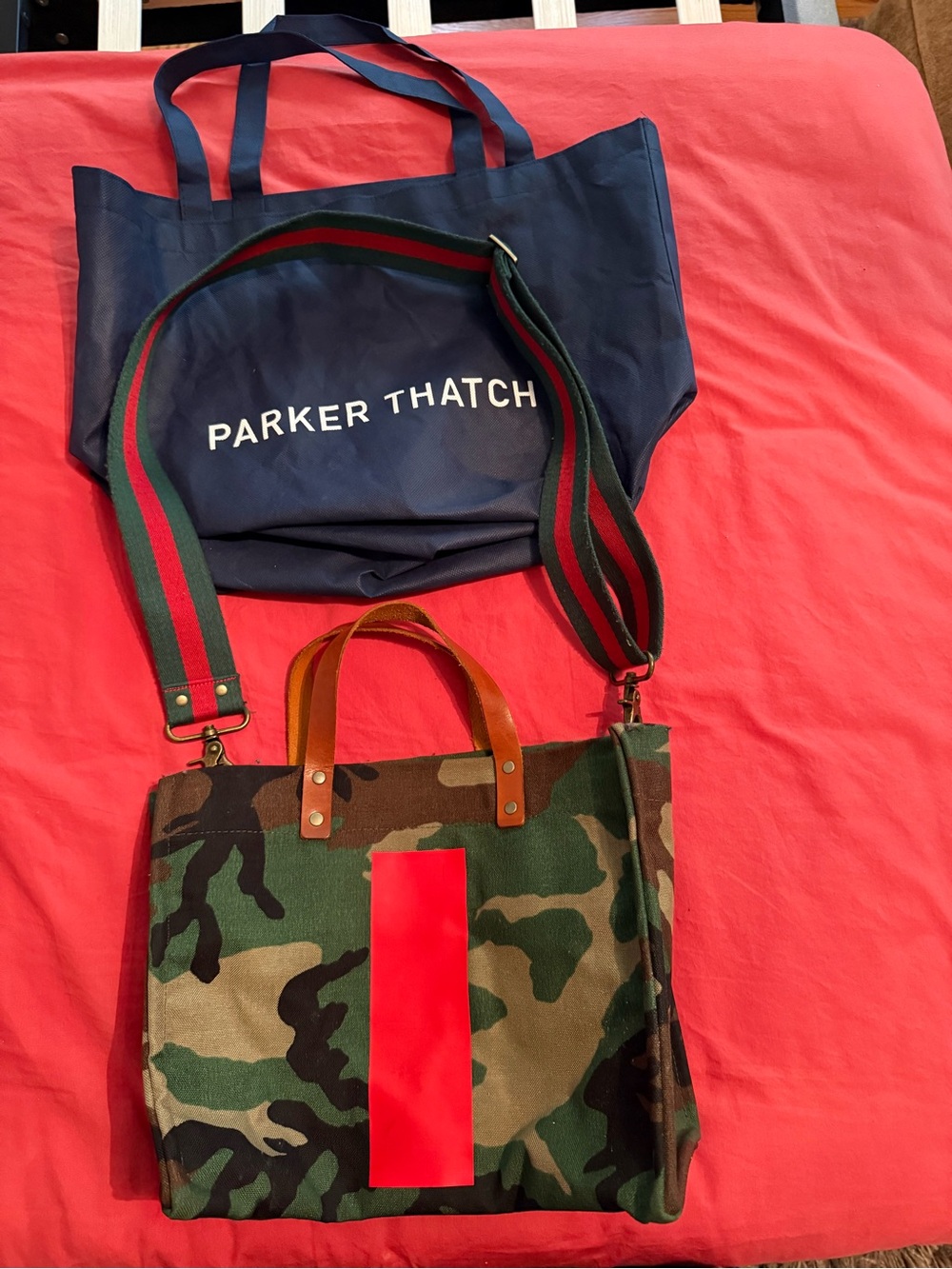 Parker Thatch Medium Mimi- Nylon Camo with red stripe